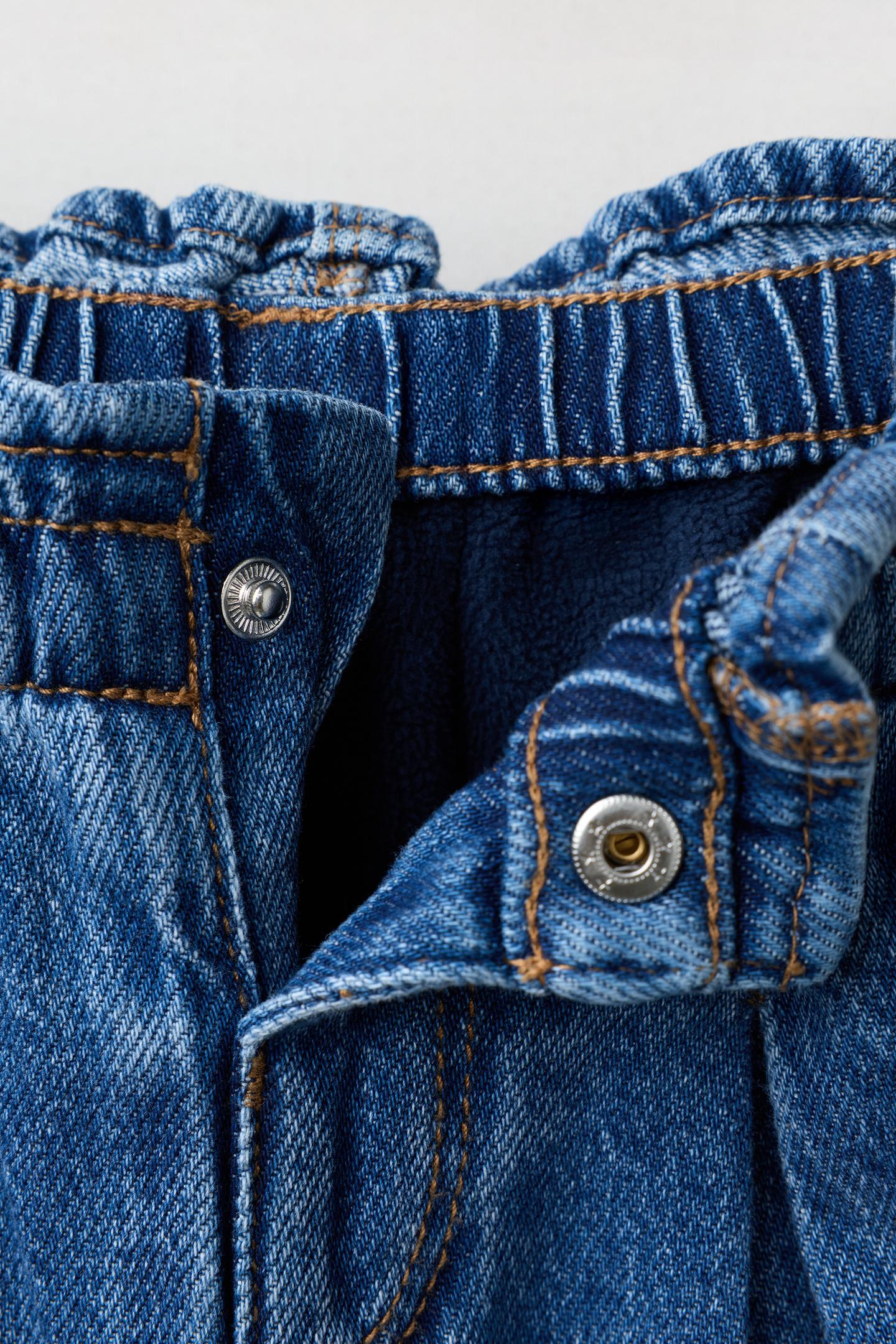 Детские джинсы Zara Fleece-Lined Baggy, цвет: Синий — фото 3