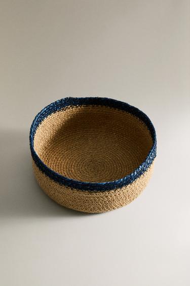 ROUND SEAGRASS BASKET - Blue by Zara - Image 1
