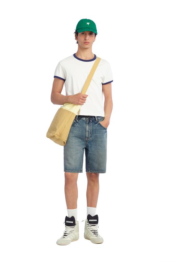 SLIM FIT RIB CONTRAST T-SHIRT from Zara - $49.90