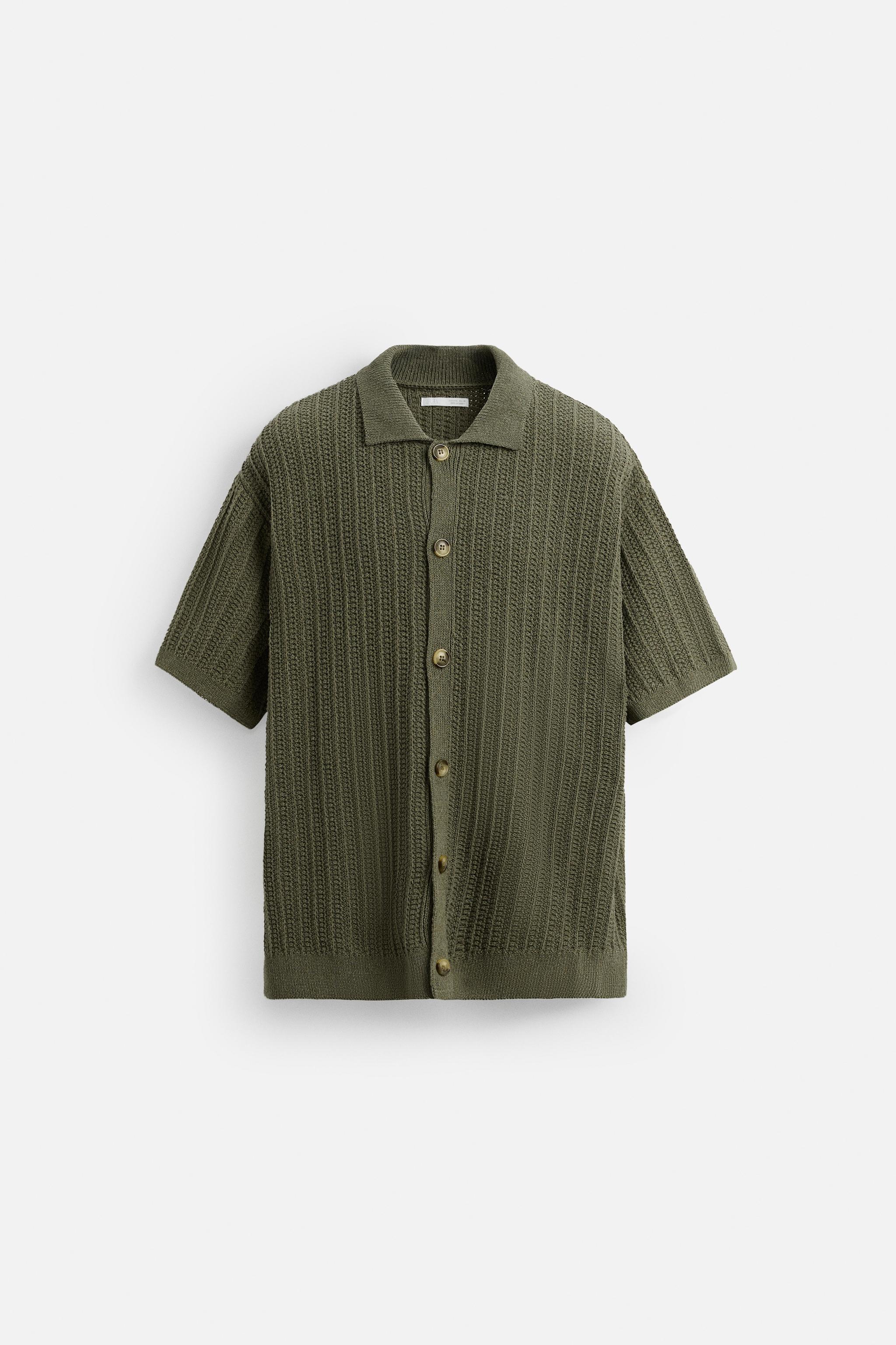 TEXTURED KNIT SHIRT - Khaki | ZARA Singapore TEXTURED KNIT SHIRT - Khaki | ZARA Singapore