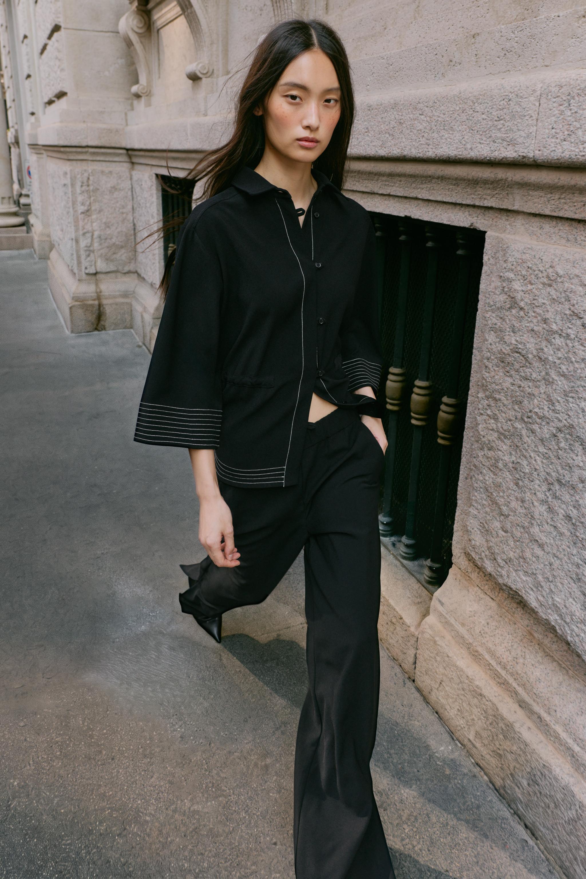 STRIPED PANTS WITH SIDE SLITS