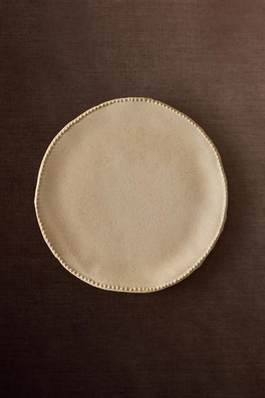 STONEWARE DESSERT PLATE WITH RAISED DESIGN - Cream by Zara - Image 4