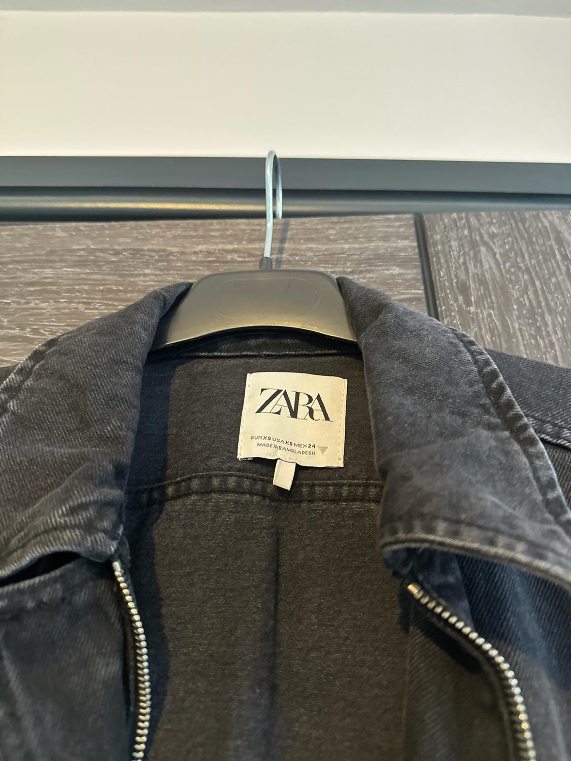 CROPPED DENIM BOMBER JACKET - Image 3