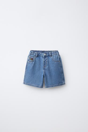 FRUIT OF THE LOOM™ DENIM BERMUDA SHORTS - Mid-blue by Zara