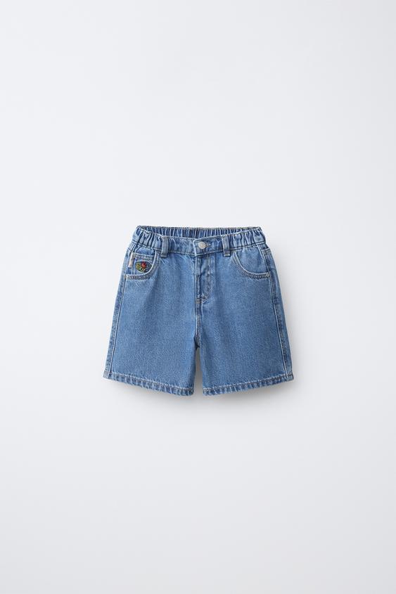 شورت برمودا دنيم من Fruit of the Loom™ - أزرق وسط الخاص بـ Zara - صورة 0