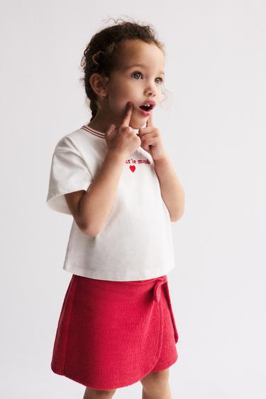 TEXTURED BERMUDA SKORT WITH TIE - Red by Zara - Image 4