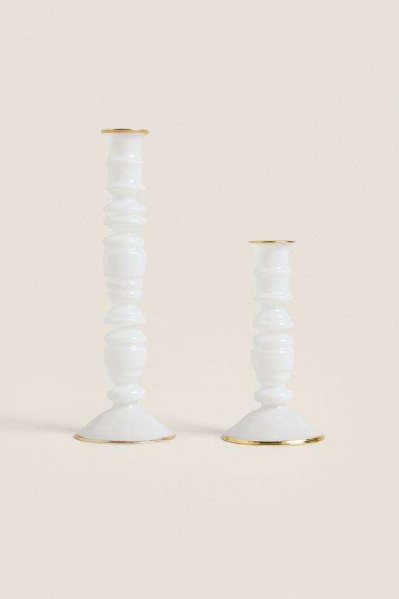 BOROSILICATE GLASS CANDELABRA White ZARA United Kingdom