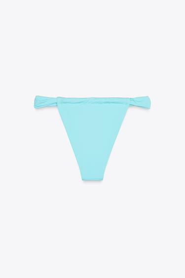 CURTAIN STRING BIKINI BOTTOMS - Turquoise by Zara - Image 4