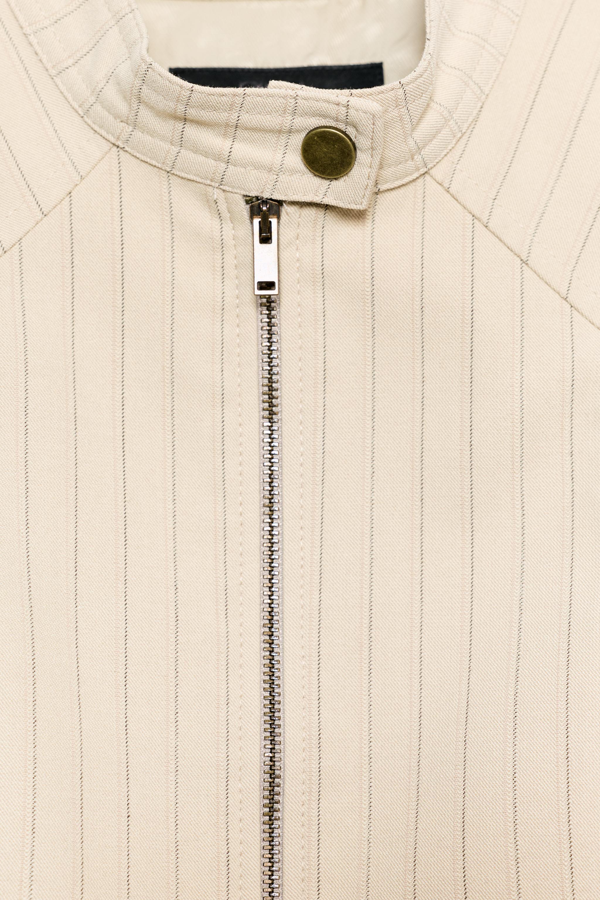STRIPED ZIP-UP VEST - Sand | ZARA United States