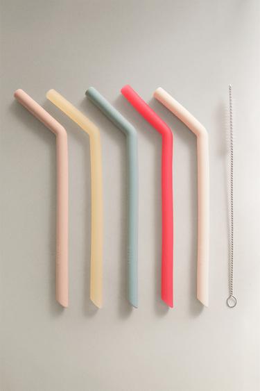 KIDS' SILICONE STRAW SET (SET OF 5) - Multicoloured by Zara - Image 0