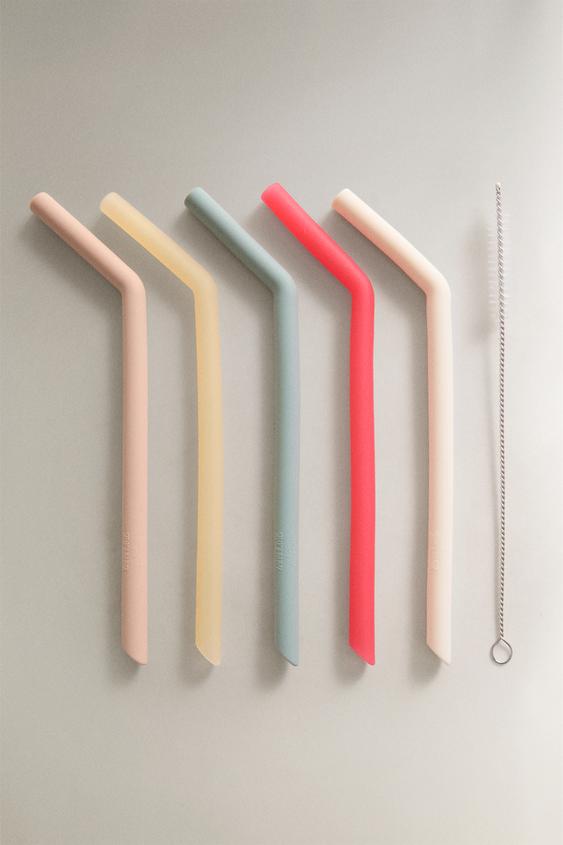Zara KIDS' SILICONE STRAW SET (SET OF 5) - Multicolored - Image 0