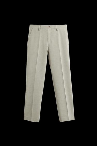 Zara TEXTURED SUIT PANTS - Grayish - Image 0