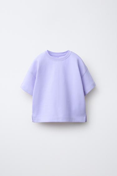 T-SHIRT UNI INTERLOCK - Bleu pastel de Zara - Image 0