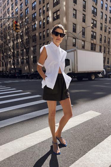 Zara KRATKE HLAČE OD LANA ZW COLLECTION – Smeđa