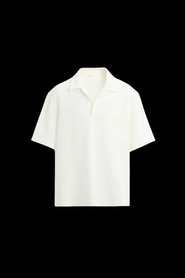 JACQUARD POLO SHIRT - Oyster-white by Zara - Image 0