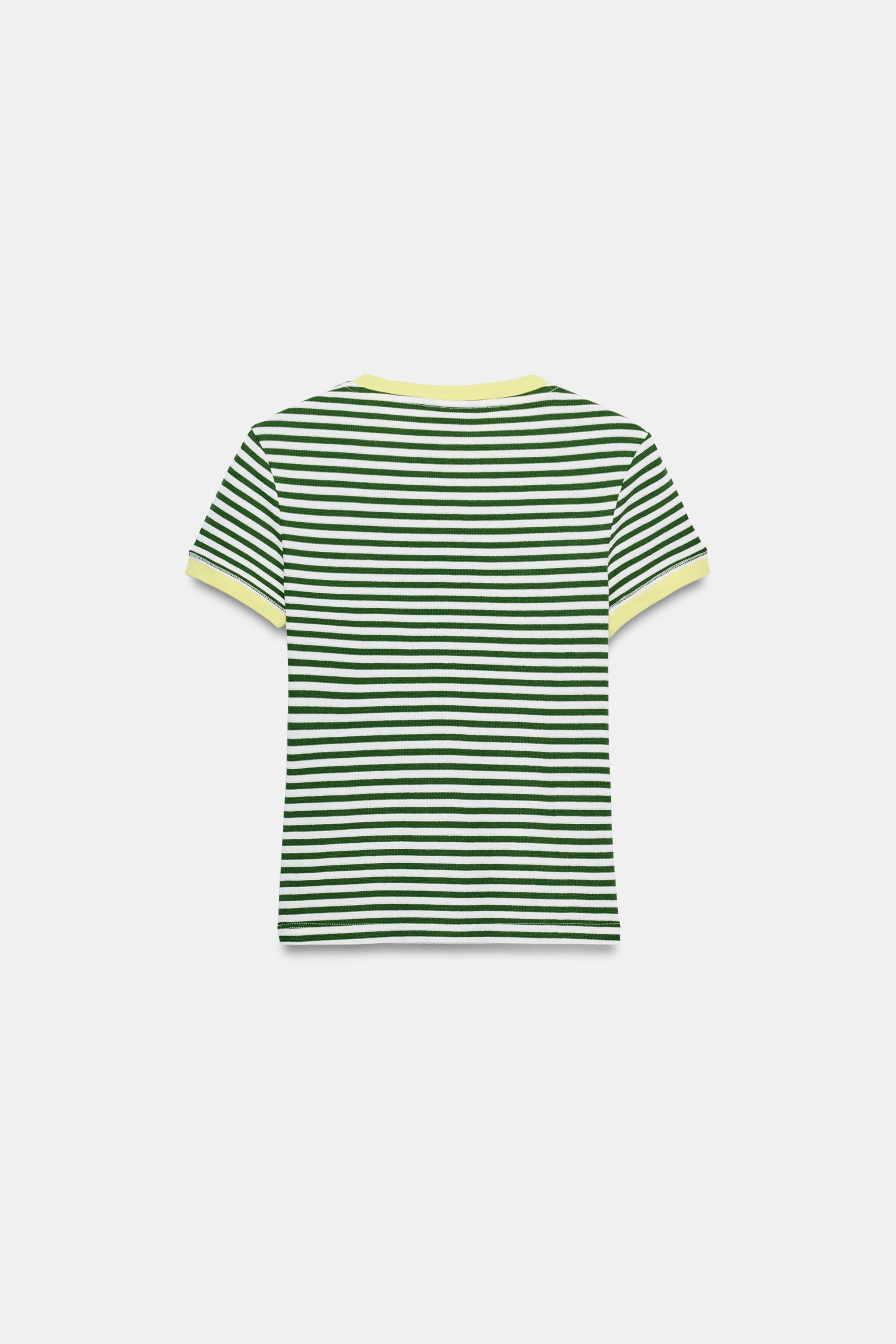 ÇİZGİLİ KISA KOLLU T-SHIRT - Görsel 3