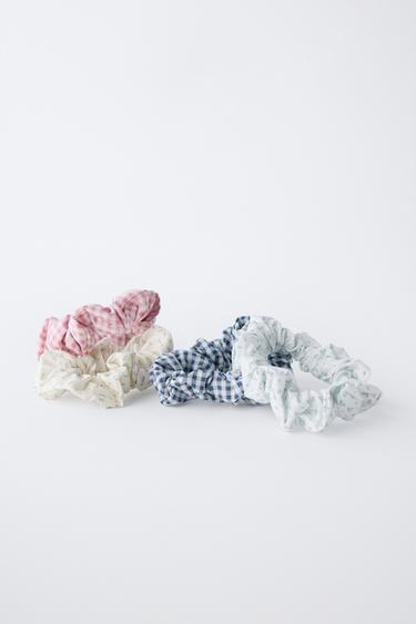 4-PACK OF GINGHAM SCRUNCHIES - Ecru by Zara - Image 2