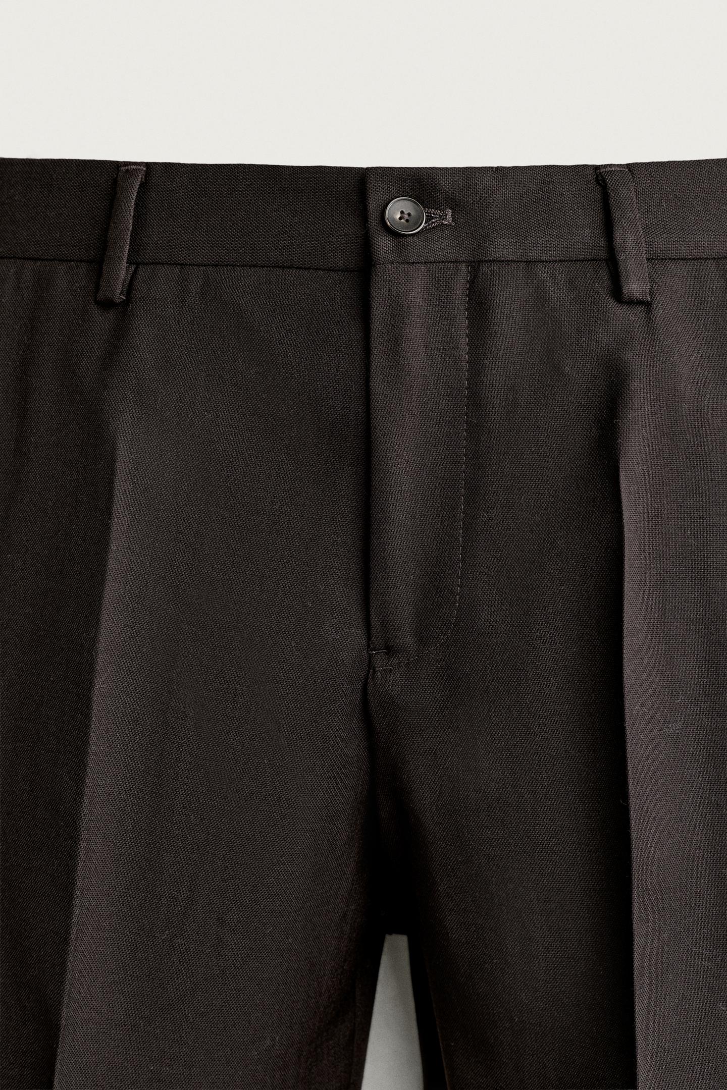 Мужские брюки Zara Wool Suit, цвет: Коричневый — фото 7