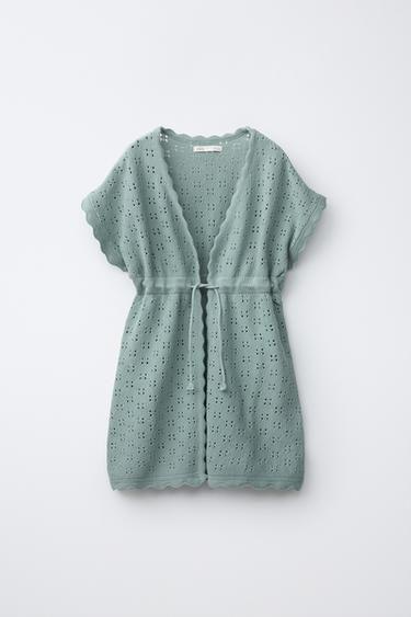 KAFTAN EN CROCHET - Vert d'eau de Zara