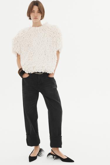 LIMITED EDITION FAUX FUR TOP - Light beige by Zara - Image 0