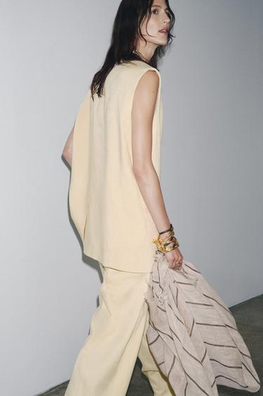 ZW COLLECTION OVERSIZE DOUBLE-BREASTED WAISTCOAT - Pastel yellow by Zara - Image 3