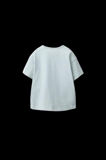 Zara WASHED EFFECT TEXT T-SHIRT - Mint