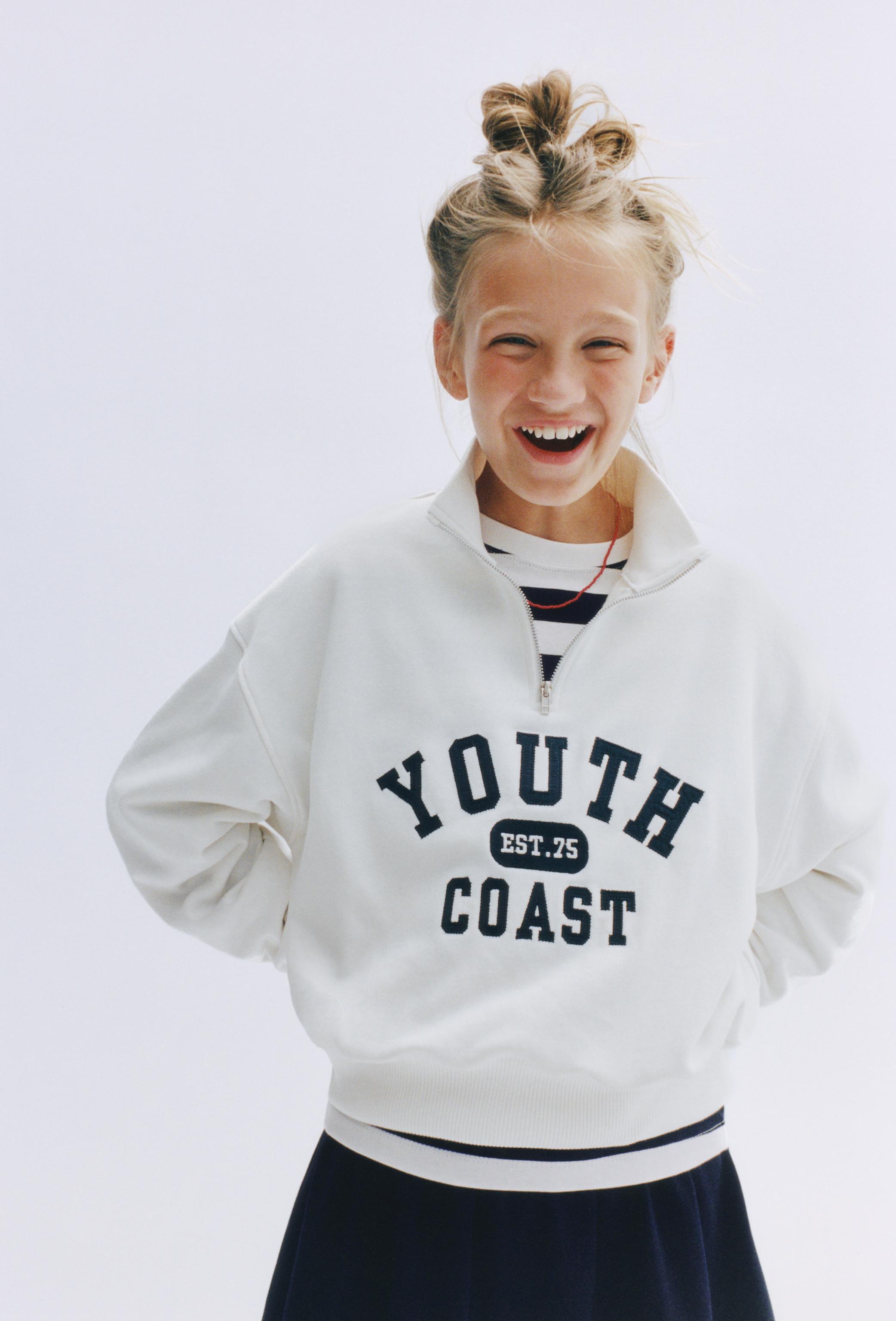 Детские худи Zara TEXT JOGGING SWEATSHIRT
