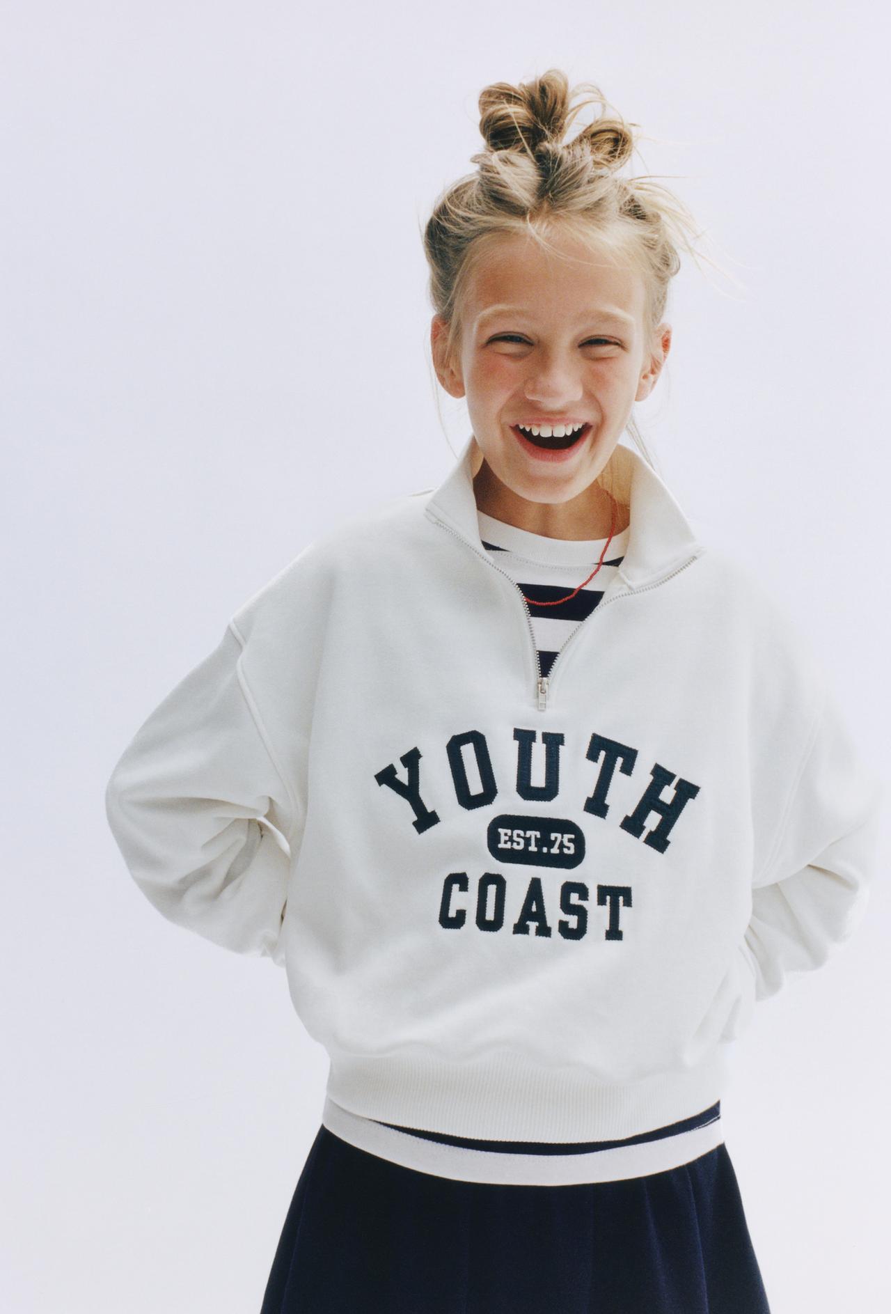 TEXT JOGGING SWEATSHIRT — White