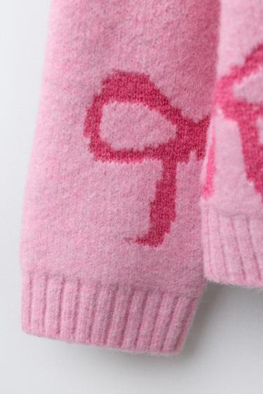 PULL EN MAILLE AVEC LACETS - Rose de Zara - Image 3