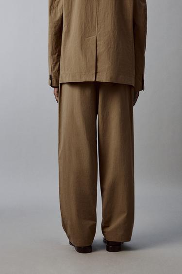 PANTALON TECHNIQUE COUPE LARGE DE COSTUME - Camel clair de Zara - Image 2