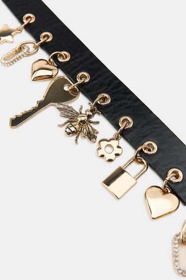 CEINTURE EN CUIR CHARMS - Noir de Zara - Image 4