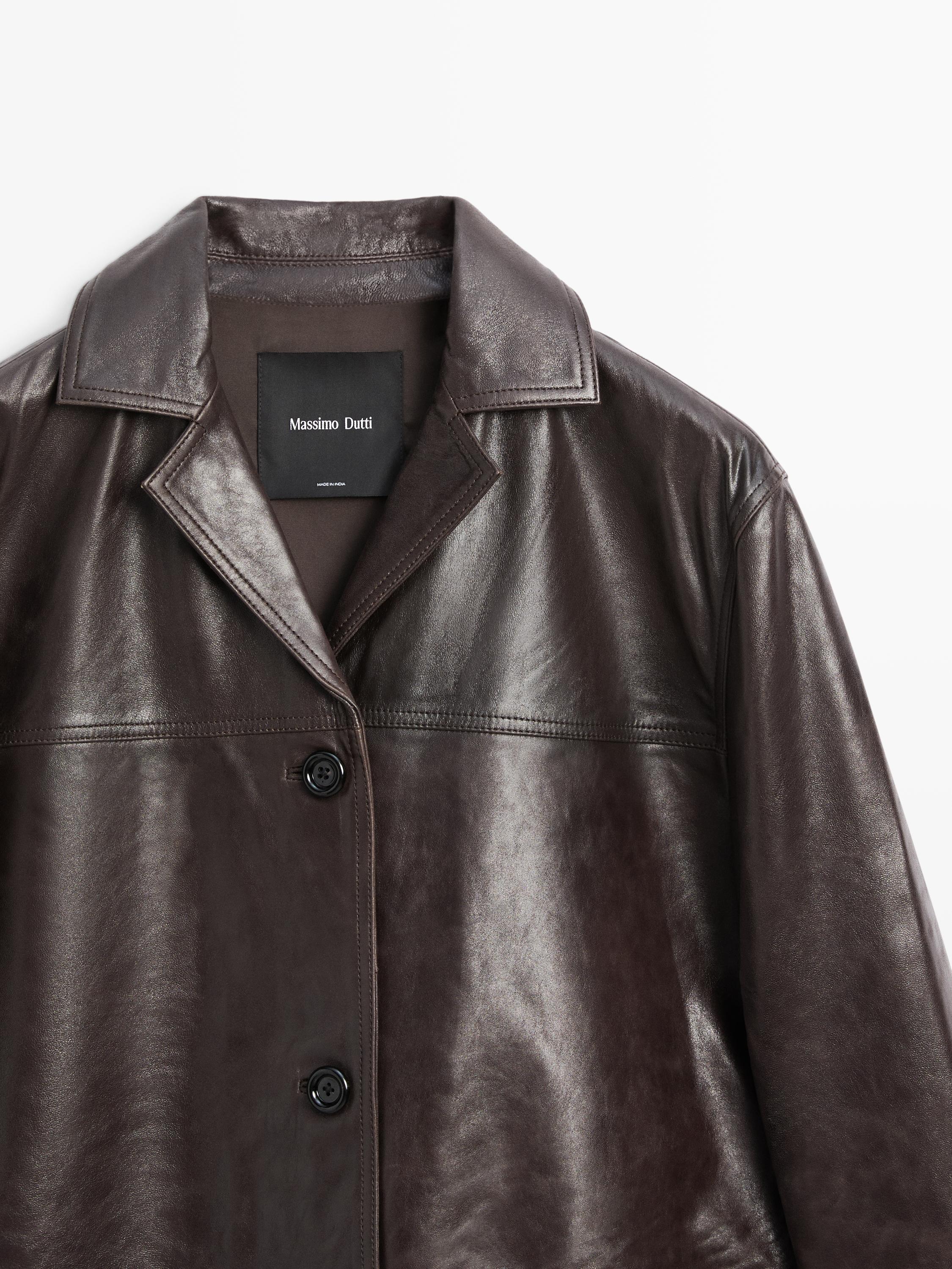100% nappa leather blazer with buttons