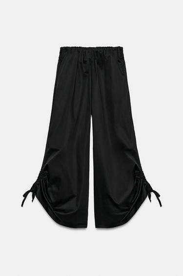 PANTALÓN CULOTTE BAJO AJUSTABLE - Negro de Zara