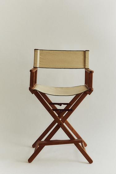 TALL OAK WOOD FOLDING CHAIR - Oyster-white by Zara