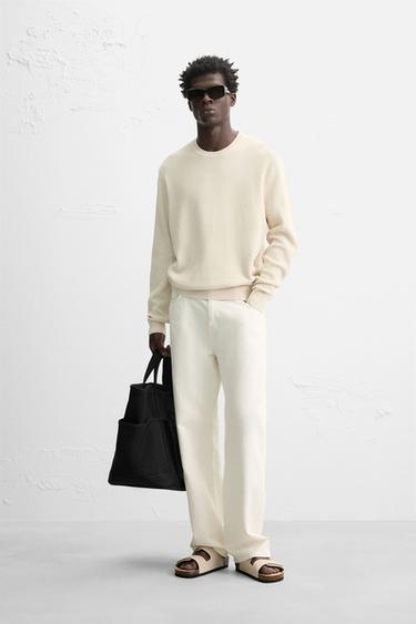 Zara TEKSTUURNE KAMPSUN, REGULAR FIT - Ecru