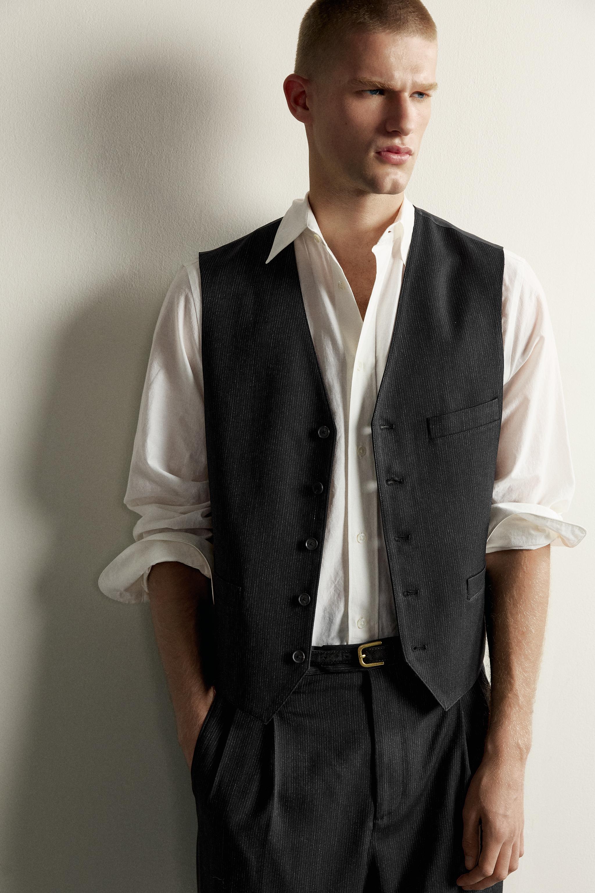 GILET DE COSTUME À RAYURES