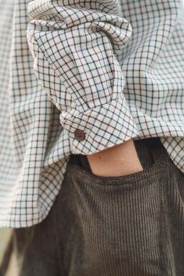 CHEMISE À CARREAUX ÉDITION LIMITÉE - Écru de Zara - Image 3