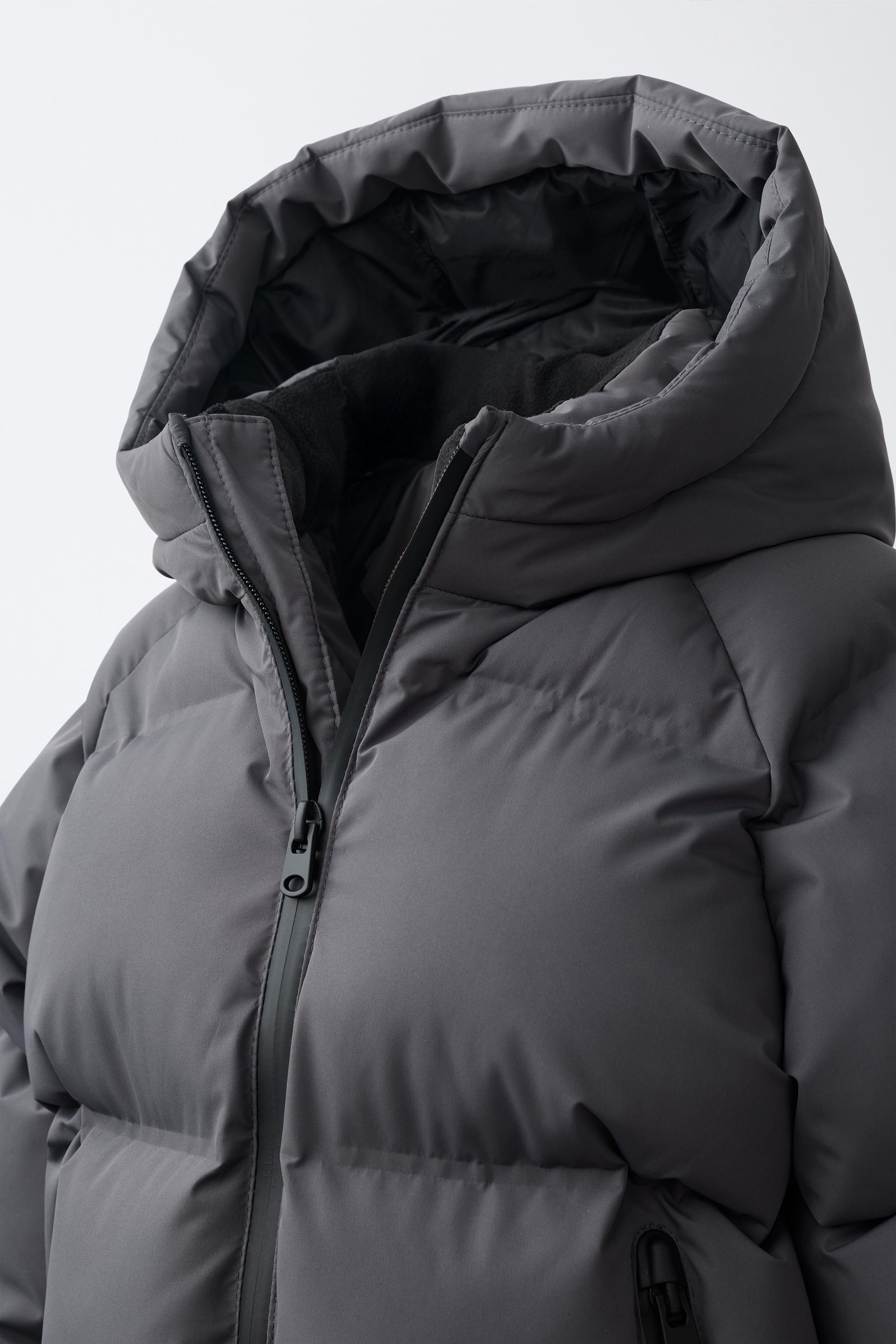 WATER-REPELLENT HOODIE PUFFER COAT