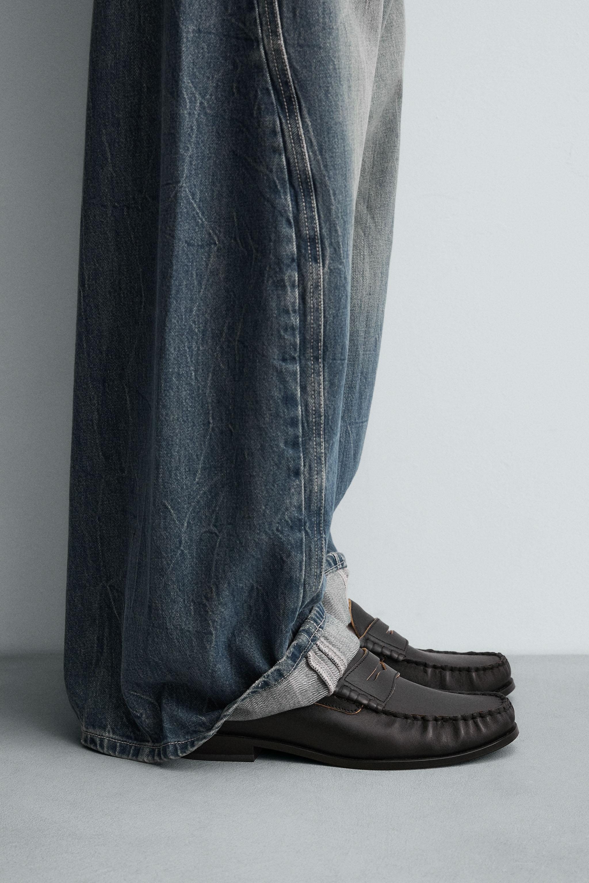 ペニーストラップレザーローファー - ブラック | ZARA Japan / 日本