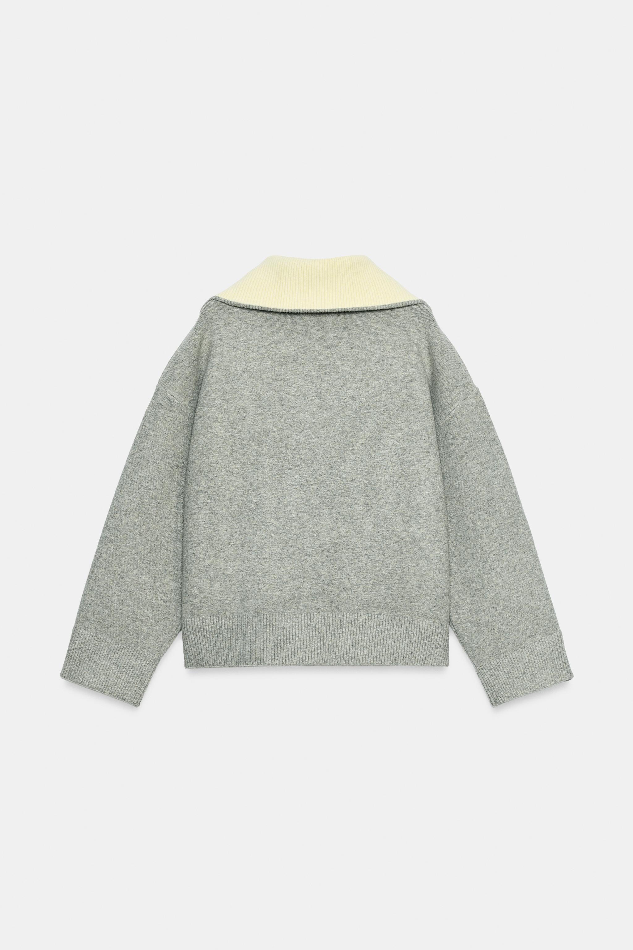 CONTRAST COLLAR CARDIGAN