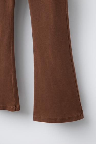 LEGGING FLARE REVERS TAILLE ŒILLETS - Marron de Zara - Image 3