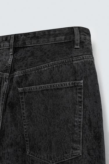 PRINTED BAGGY FIT JEANS - Black by Zara - Image 3