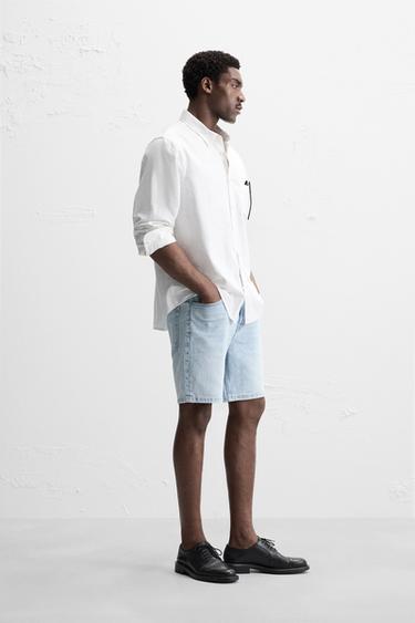 SHORT EN DENIM COUPE CLASSIQUE - Bleu clair de Zara - Image 3