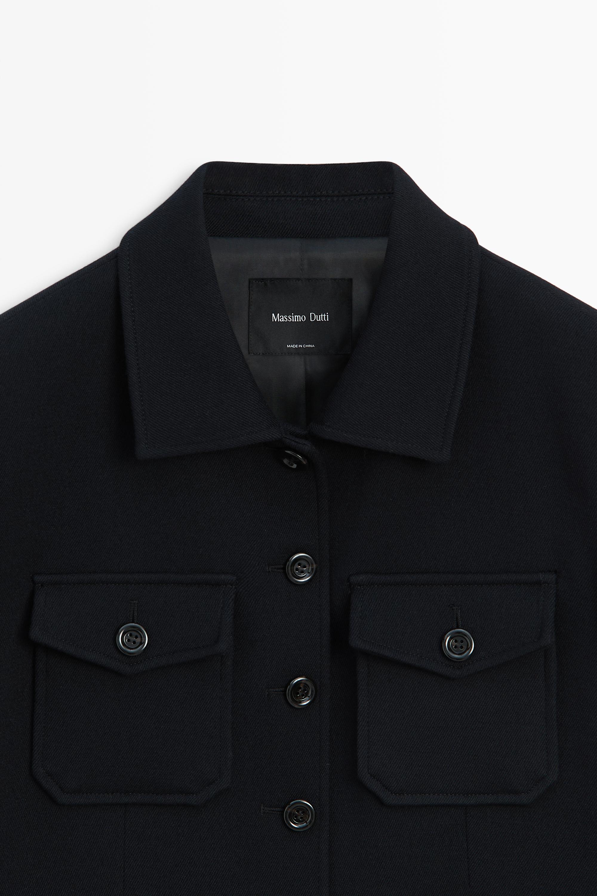 Wool blend jacket with pocket detail