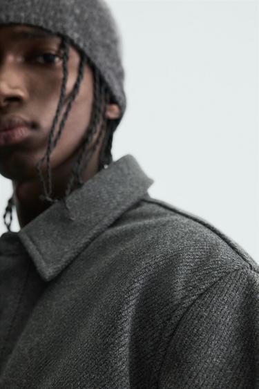SURCHEMISE STRUCTURÉE EN TWILL DÉPERLANT - Gris anthracite de Zara - Image 5