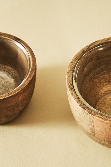 GLASS AND MANGO WOOD BOWL - Light beige by Zara - Image 5