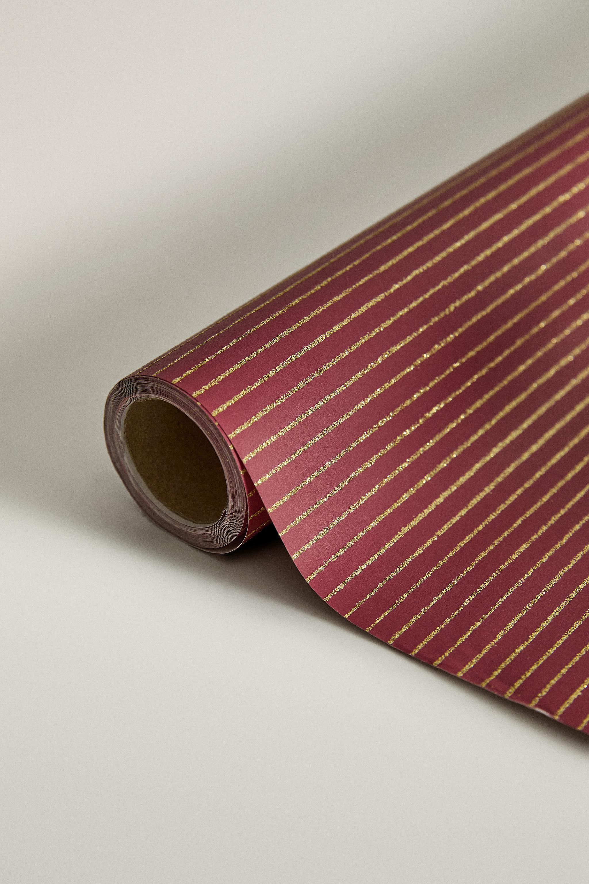 CHRISTMAS GLITTER STRIPED GIFT WRAP