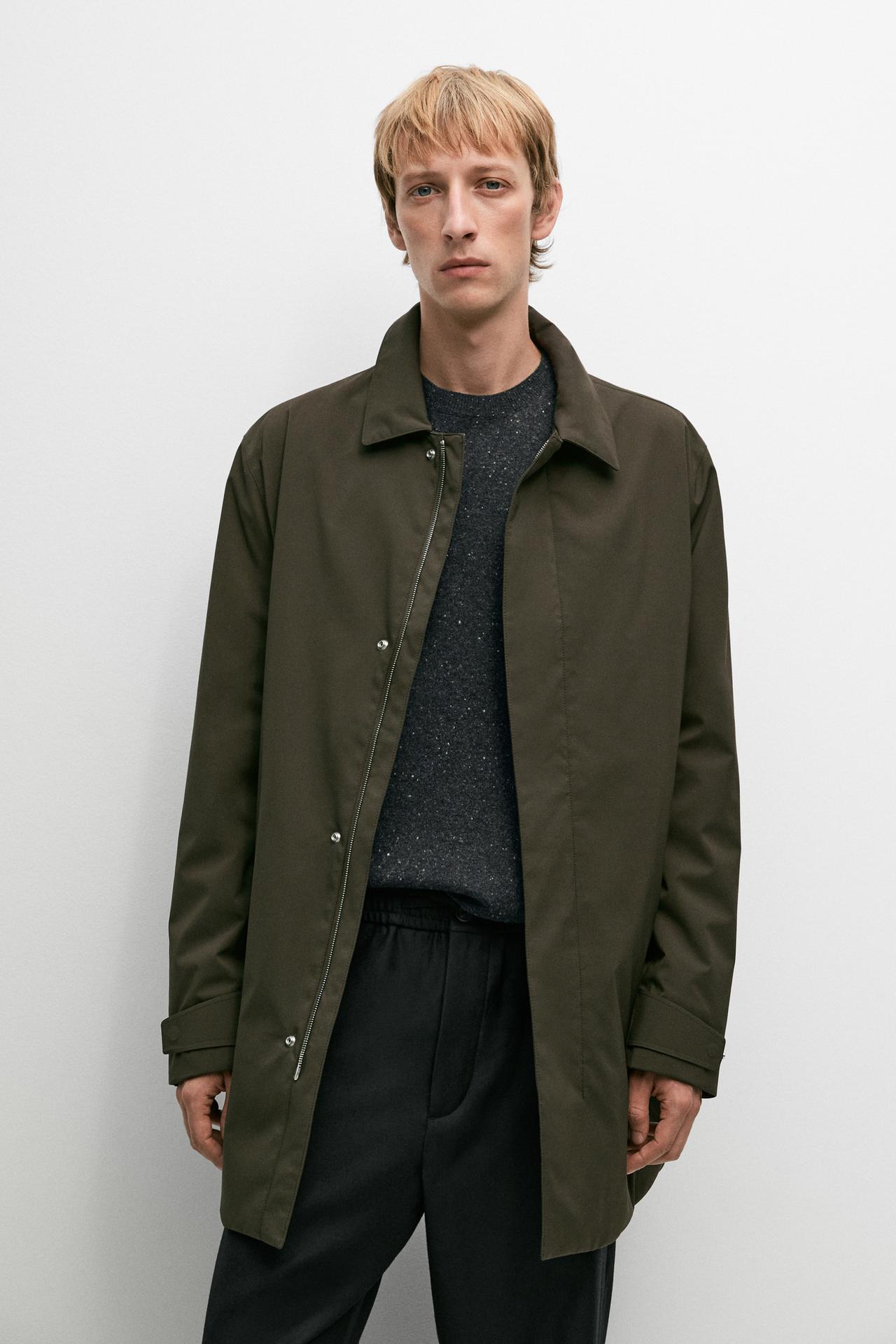 Technical fabric trench coat — Dark khaki