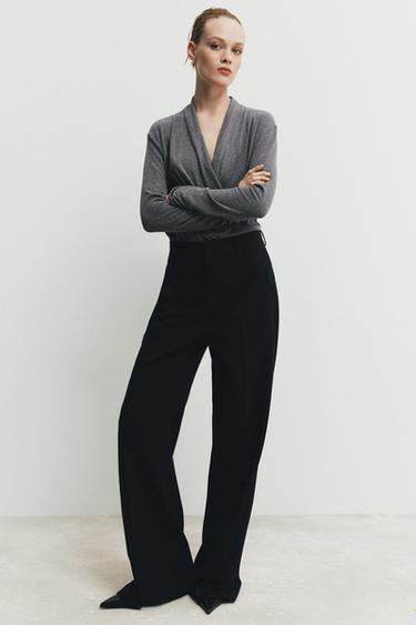 Zara SOFT WRAP BODYSUIT - Gray marl