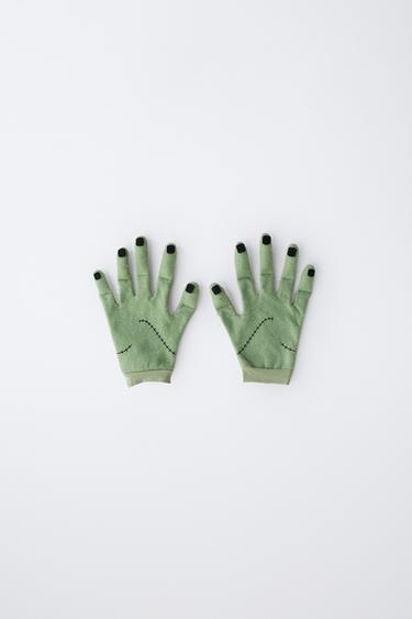FRANKENSTEIN FANCY DRESS GLOVES - Green by Zara